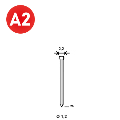 Minibrads J-25 INOX