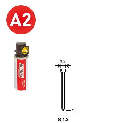 Pack 2.000 J-20 INOX + 2 Gas G