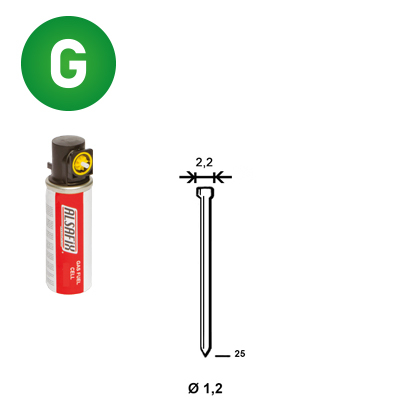 Pack 2.000 J-25 verzinkt + 2 G