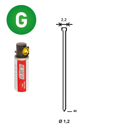 Pack 2.000 J-40 verzinkt + 2 G