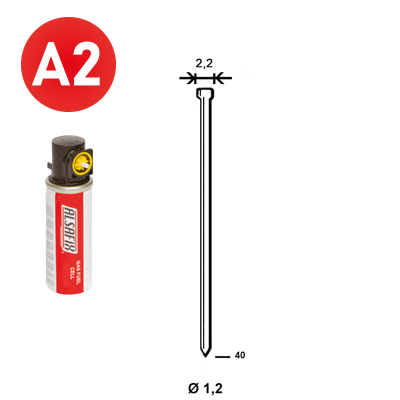 Pack 2.000 J-40 INOX + 2 Gas G