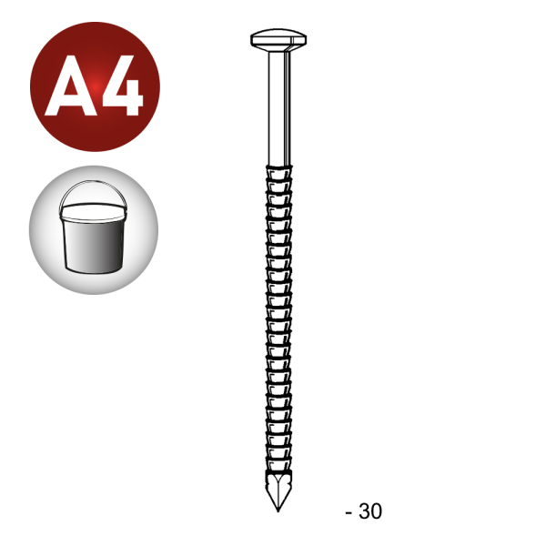 Seau 5kg-TB 2,5/2,7x30ann.inox