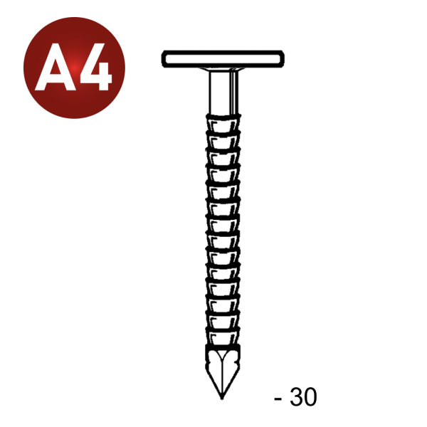 TEL Rille INOX  2,8/3,1x30 mm