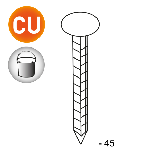 Seau 5kg-TEL 3x3x45 c.crantée