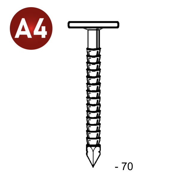 TEL Rille INOX  3,1/3,4x70 mm