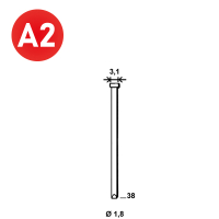 Brads DA-38 mm INOX