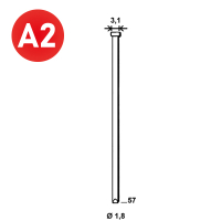 Brads DA-57 mm INOX